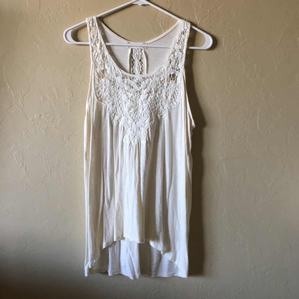 NWOT Altar’d State Cream too w/crochet inset